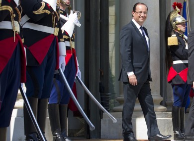 French President Francois Hollande at the Elysee Palace in Paris yesterday