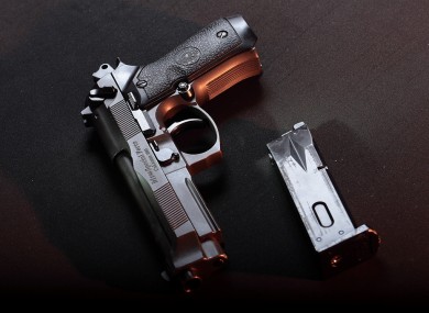 A Beretta handgun...the namesake of baby Breeze Beretta