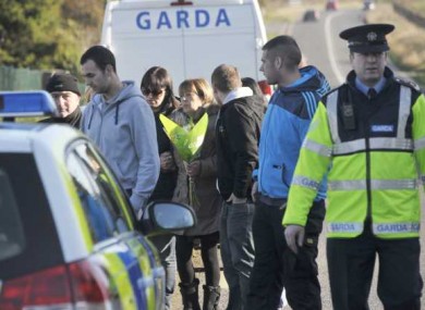 Ciarán Noonan's mother and relatives after his body was discovered in Meath last November.
