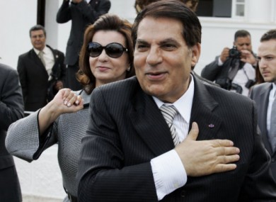 2009 file photo of Zine El Abidine Ben Ali and his wife Leila.