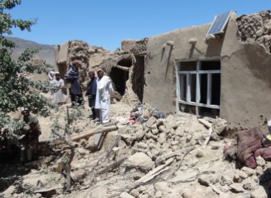 The scene of the NATO airstrike in Logar province.