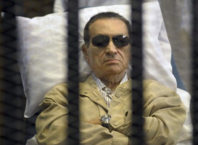 Hosni Mubarak during his trial.