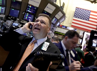 A trader on the New York Stock Exchange earlier today.