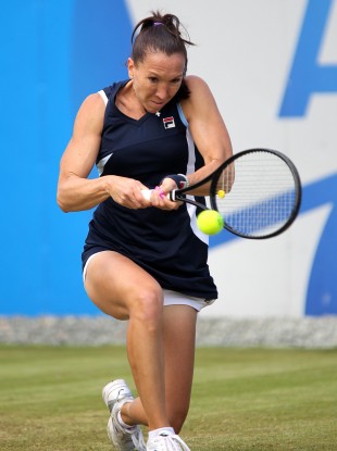 Jelena Jankovic in action during day three of the AEGON Championships in Birimingham.