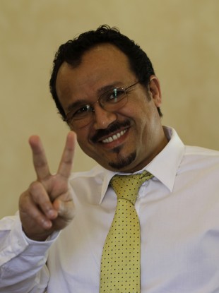 Dr Ali Al Akri pictured today after hearing news of his sentence being cut.