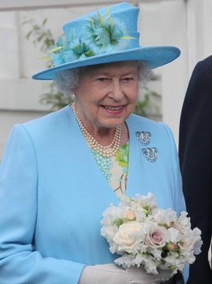 Queen Elizabeth II in Oxfordshire yesterday.