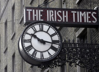 The clock on the former Irish Times offices on D'Olier Street in Dublin (File photo)