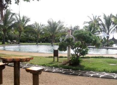 A general view of the Banyon poolside restaurant at the Lux hotel. Jurors visited the scene of the crime today.