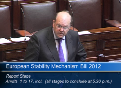 Michael Noonan required Dáil approval to make 17 changes to the ESM treaty, correcting mistakes made in the European translation.