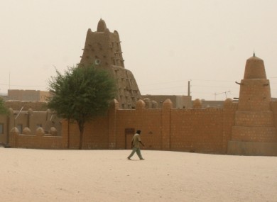 April 2012 photo of the Sankore Mosque, a UNESCO heritage site in Timbuktu.