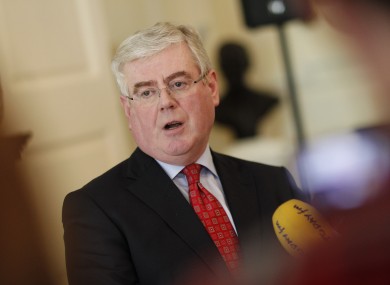 Eamon Gilmore speaks to the media today after meeting with the Irish ambassador to Mauritius, Brendan McMahon.