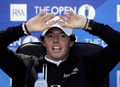 Rory McIlroy faces the press yesterday.