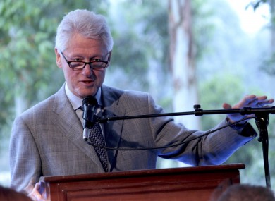 Clinton in Rwanda earlier this week.