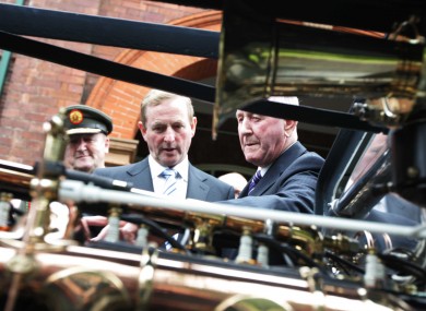 Enda Kenny inspects Sliabh na mBan, the armoured car in which the body of Michael Collins was evacuated. Both the car and the Taoiseach attended today's events in Béal na mBláth.