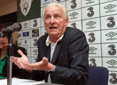 Giovanni Trapattoni at Thursday's press conference.