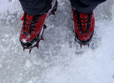The climber had attempted to tackle the glacier without crampons, pictured above.