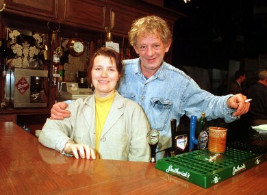 Biddy and Miley Byrne played by Mary McEvoy and Mick Lally in a scene from Glenroe