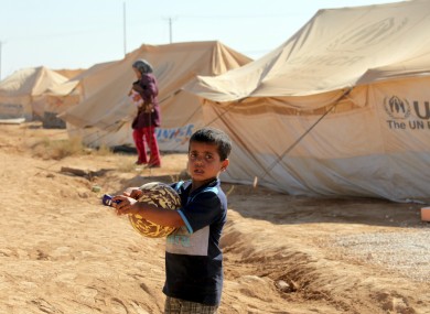 A boy at the Za'atari refugee camp in Jordan recently