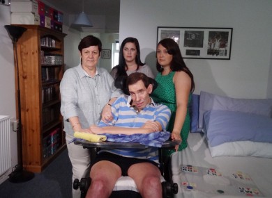 Tony Nicklinson with his wife Jane (left) and daughters Beth (right) and Lauren. He says he is
