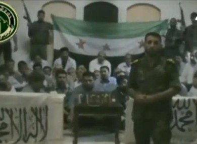 A screengrab from the YouTube video posted by the rebels