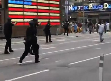 Screengrab of police officers approaching the man