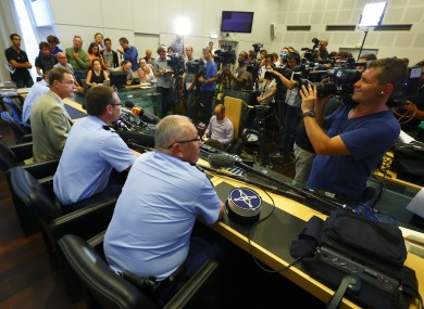 Eric Maillaud (left), the Prosecutor of Annecy holds a press conference in the town in the Haute-Savoie region of south-eastern France earlier today.