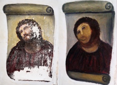L-R: Boring old fresco, fun tourist attraction.