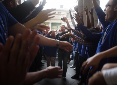 Customers enter the Apple Store in Covent Garden, London, as the new iPhone 5 goes on sale.