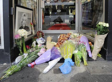 A small sample of the flowers left outside a bridal shop, from where CCTV showing Jill Meagher's last movements was recorded last week.