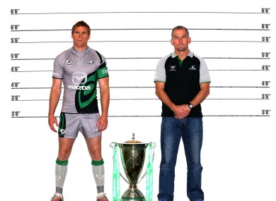 Connacht skipper Gavin Duffy and his manager Eric Elwood.