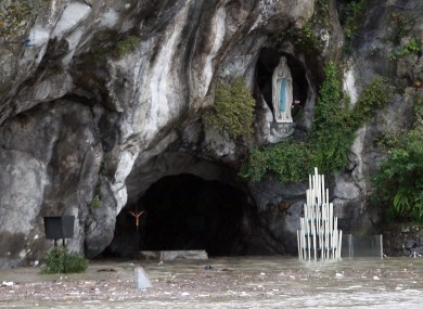 The famous Grotto in Lourdes, where the Virgin Mary is said to have appeared in the 19th century, is under five feet of water after intense floods.