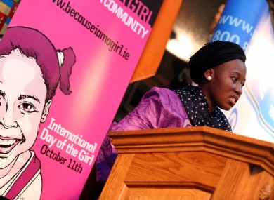 Mariama Kamara speaking at today's launch