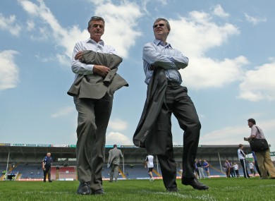 Joe Brolly (right) with Colm O'Rourke earlier this year.
