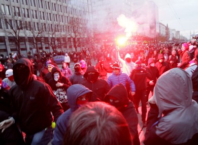 Protesters clash with police during the March of Independence to mark Poland's Independence Day, in Warsaw