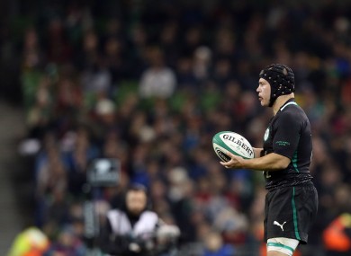 Richardt Strauss sizes up the Irish lineout.