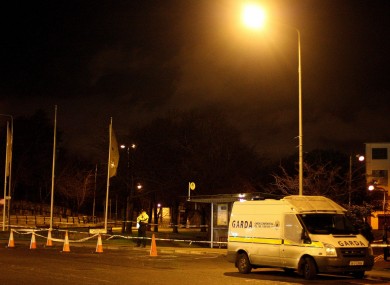 Gardaí examine a scene at Constitution Hill in connection with the shooting