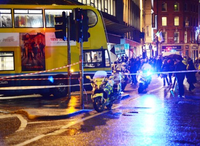 The scene of the accident last night