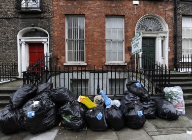 Rubbish bags on a Dublin street (File photo)