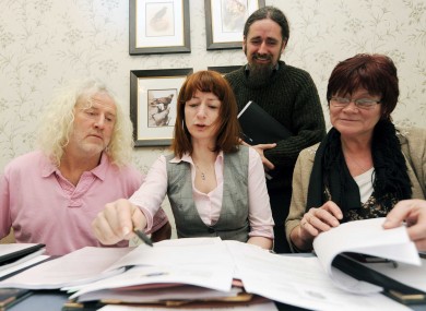 Independent TD Mick Wallace, Socialist TD Clare Daly, Independent TD Luke Ming Flanagan and People Before Profit TD Joan Collins at yesterday's press conference.