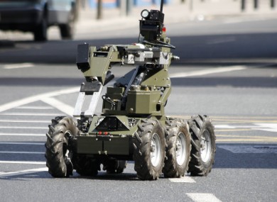 File photo of a robotic device used by the Defence Forces bomb disposal teams.