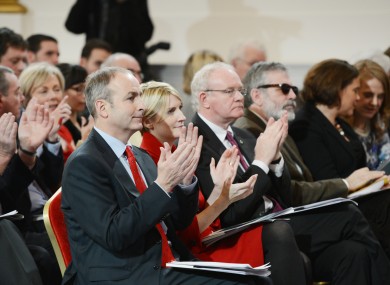 Fianna Fáil's Micheál Martin and Averil Power, and Sinn Féin's Martin McGuinness and Gerry Adams, at the Constitutional Convention's first meeting in Dublin Castle last month.