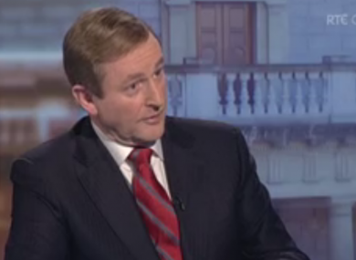 Taoiseach Enda Kenny speaking to RTÉ today