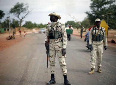 Malian solders at a checkpoint in the north of the country.