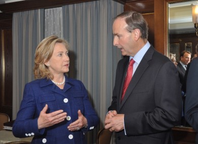 Hillary Clinton with Micheál Martin in September 2010.