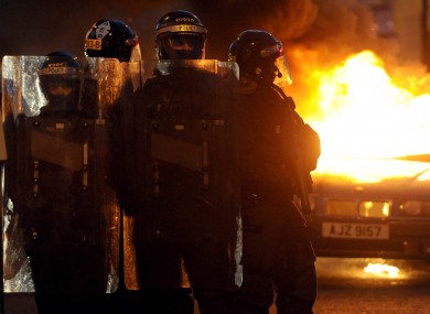 Last night's violent scenes in Belfast.