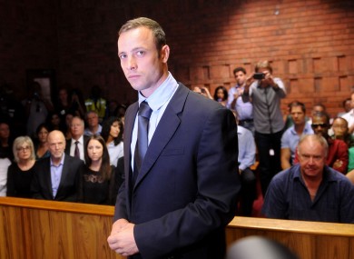 Oscar Pistorius in court yesterday.