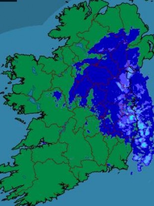 Met Eireann's latest rainfall radar