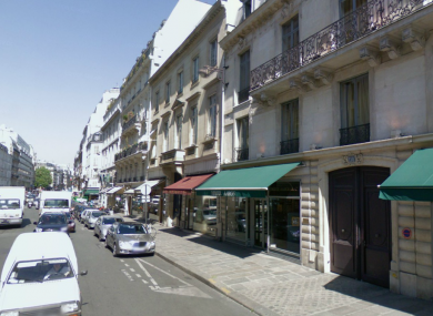 A file photo of Rue du Faubourg St Honore in Paris, where a mobster's car was broken into - revealing his mobster status.