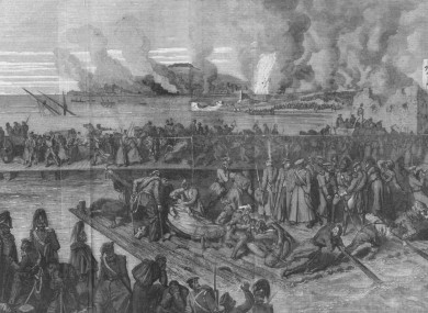 Artist's rendition of the siege of Sebastopol.