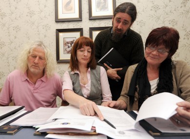 Collins (right) with Flanagan, Clare Daly and Mick Wallace at a press conference about the penalty points controversy last December.